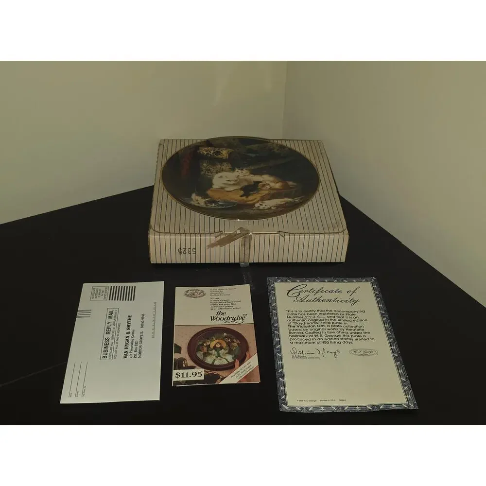 Collectible 1991 WL George DAYDREAMS Victorian Cat‎ Plate Henriette Ronner